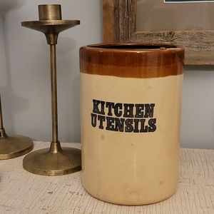 Vintage 1970s MCM Kitchen Utensil Crock
